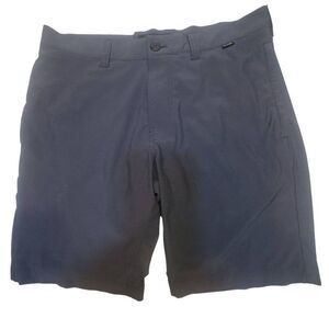 Travis Mathews Blue And Gray Pinstripe Flat Front Shorts.  Size 32